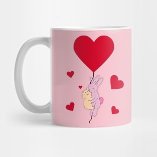 Valentine Bunny Hamster Heart Baloon Mug